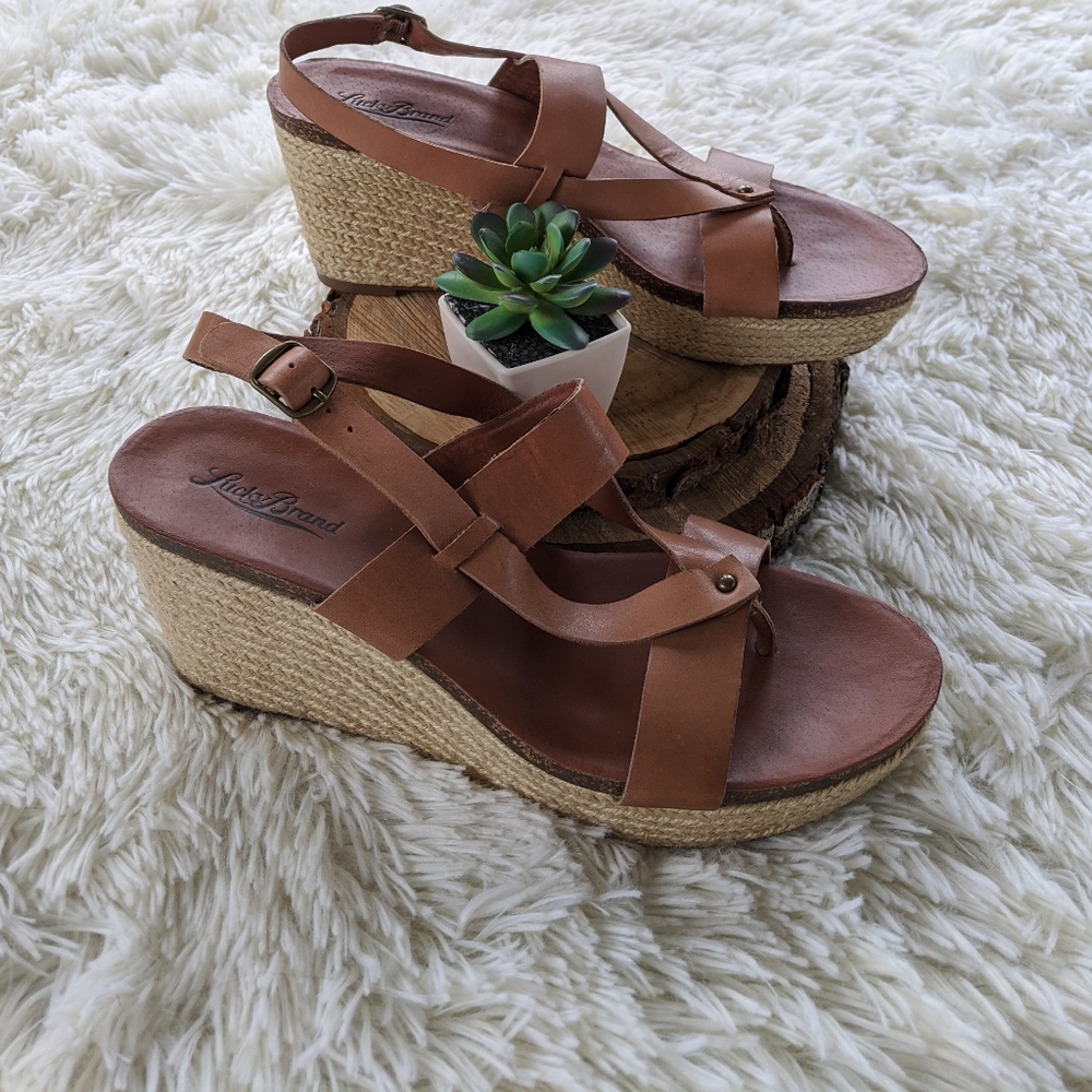 Lucky Brand Leather Espadrilles Sandal 8.5 - Picture 2 of 10